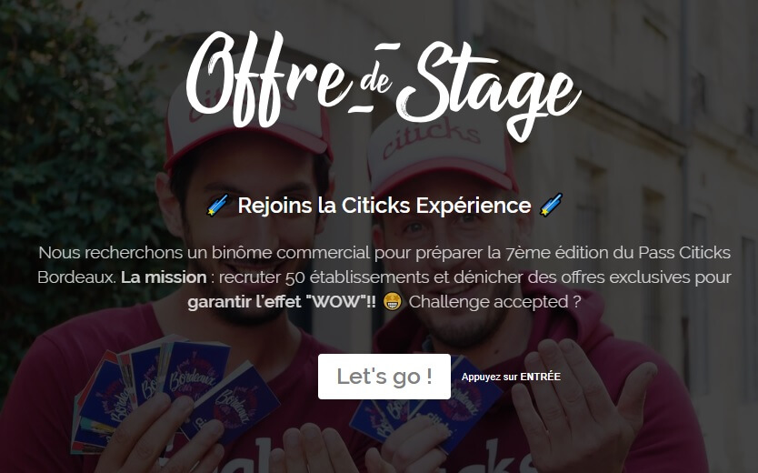 Image article 🌠 OFFRE DE STAGE : rejoins la #CiticksExperience 🌠